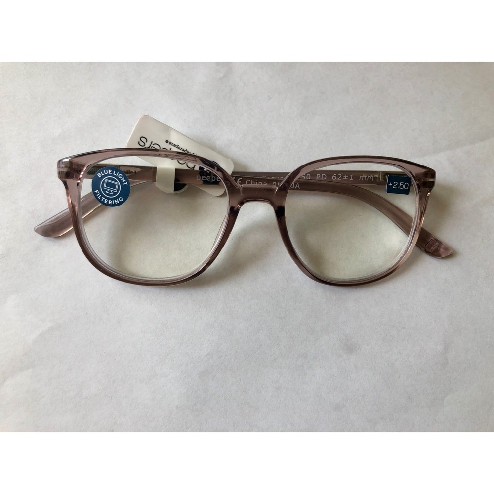 New Heirloom Gray PEEPERS BLUE LIGHT FILTERING Readers +2.50